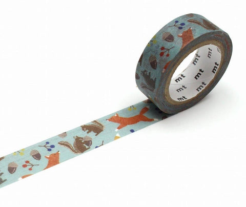 15mm Embroidery Fox And Squirrel mt tape