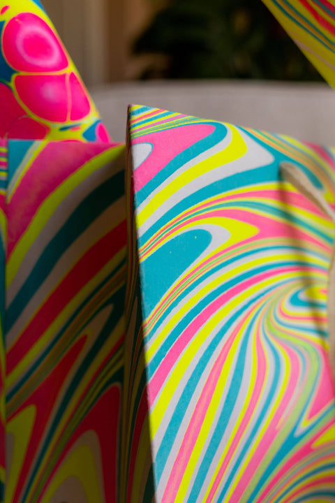 Large Neon Hand Marbled Gift Bags