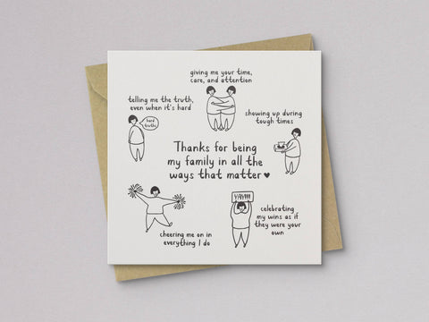 Thanks For Being My Family Mother's Day Card