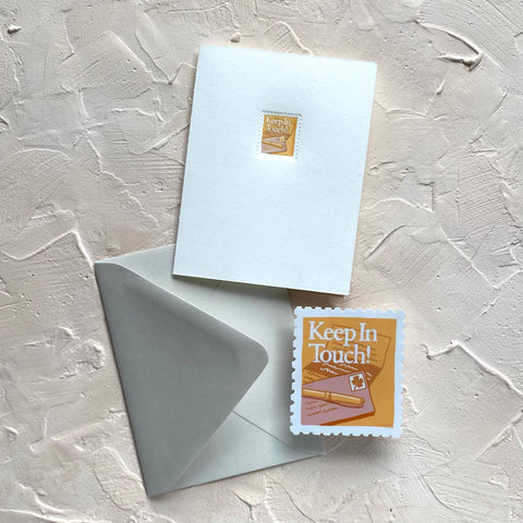 Keep in Touch Postage Stamp Sticker