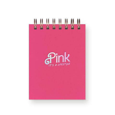 Pink Lifestyle Mini Jotter Notebook: Hibiscus Cover | Iridescent Foil