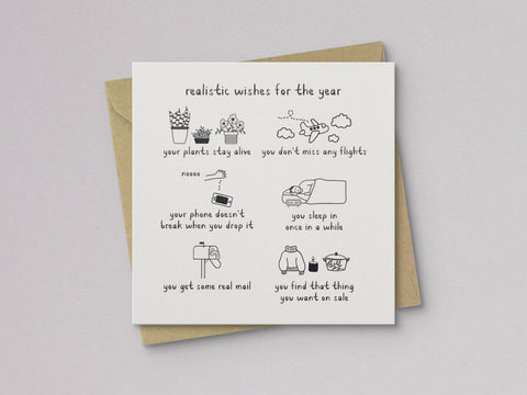 Realistic Wishes for the Year Birthday Card