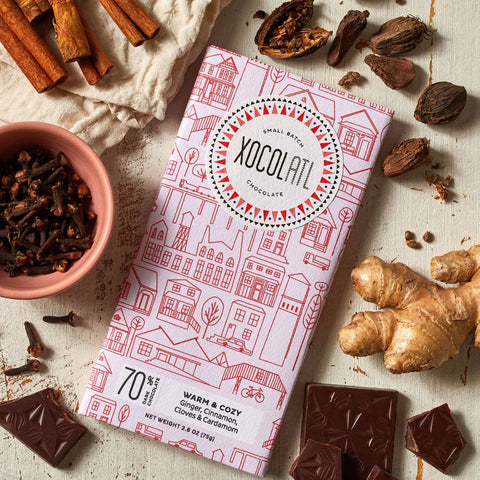 Xocolatl Ginger Spiced Dark Chocolate Bar