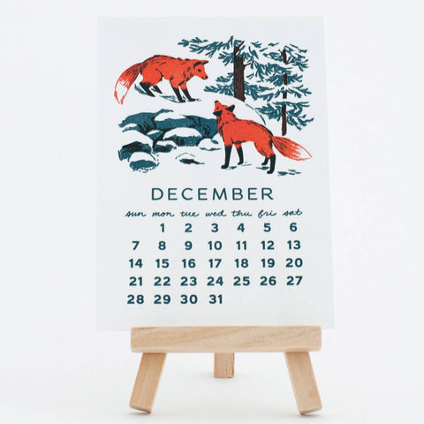 2025 Forest Friends Letterpress Desk Calendar