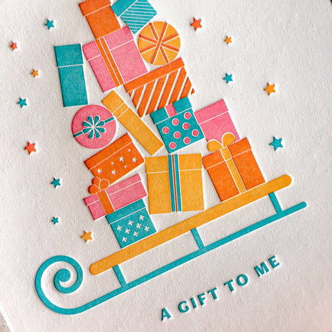 You're Such a Gift to Me Holiday Letterpress Greeting Card: Boxed Set of 4