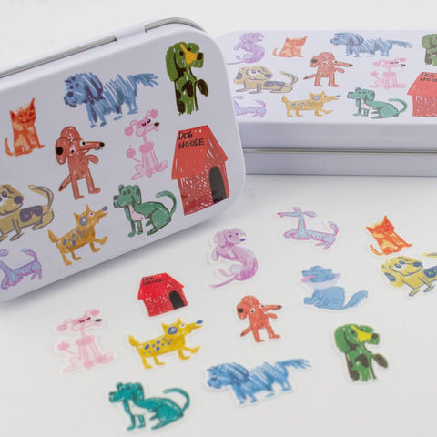 Dog Park Washi Flake and Stationery Trinket Tin