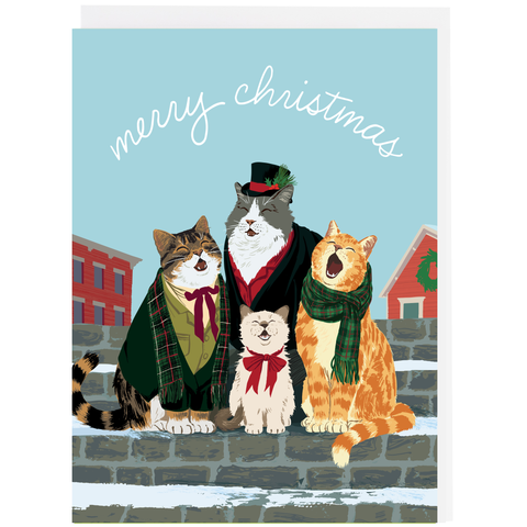 Caroling Cats Christmas Card