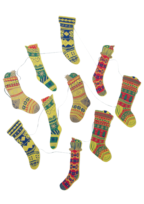 Festive Stockings Sewn Garland