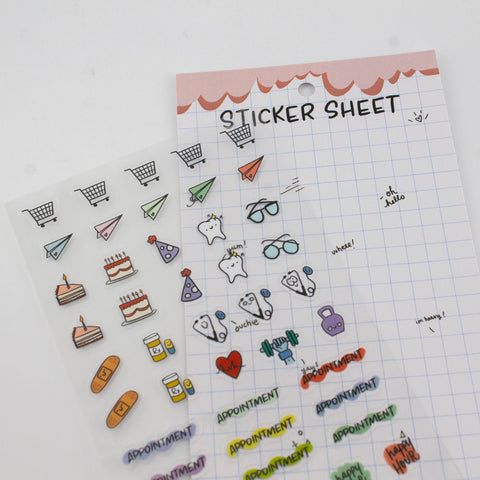 Clear Planner Sticker Sheet - Days