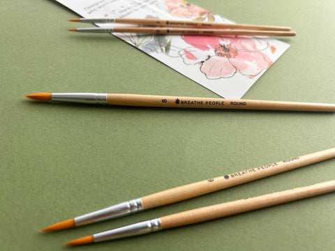 5-Piece Round Watercolor Brush Set,