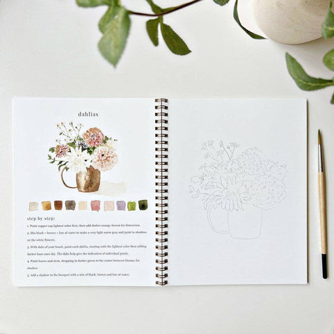 Bouquets watercolor workbook