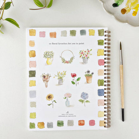 Flowers watercolor workbook