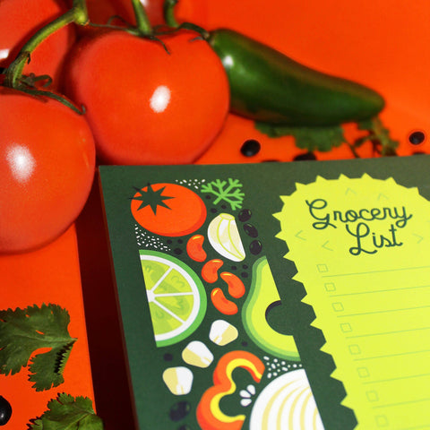 Latin-Themed Grocery List, Shopping Checklist Notepad