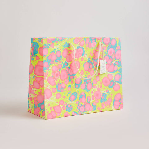Large Neon Hand Marbled Gift Bags