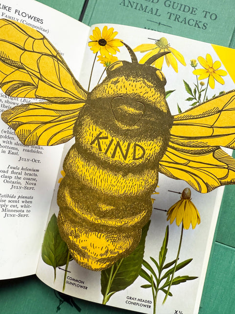 Bee kind letterpress card
