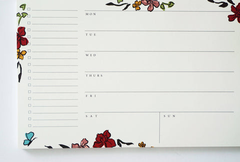 Floral Weekly Planner Notepad