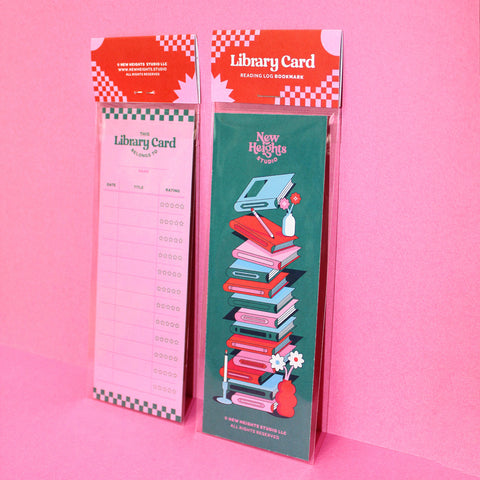 "Library Card" Personal Book Reading Tracker Bookmark