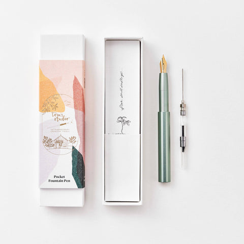 OPEN BOX - The Studio Pocket Fountain Pen 2.0: Ivy / Fine