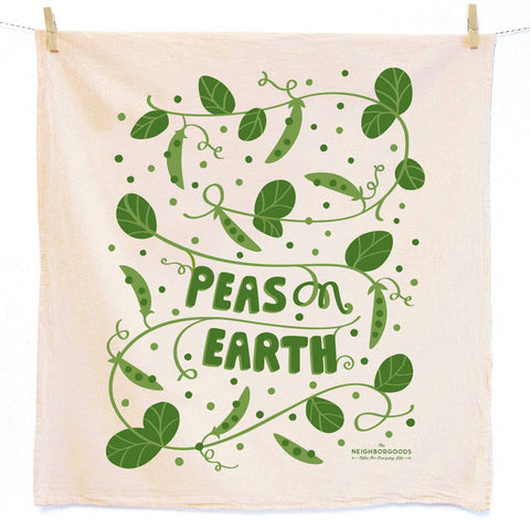 Peas Holiday Tea Towel