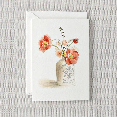 Vintage bouquet mini notecard