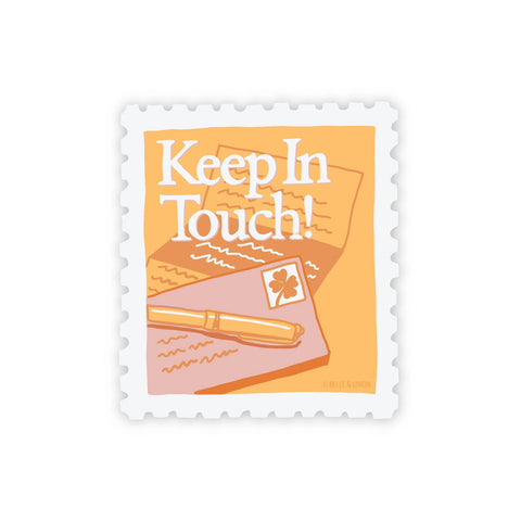 Keep in Touch Postage Stamp Sticker