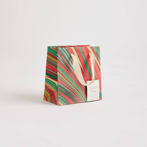 Small Christmas Glitz Hand Marbled Gift Bags