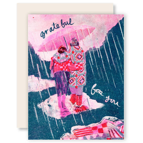 Grateful for You - Gratitude Risograph Card