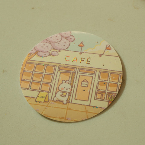 2jingis2jing - Morning Cafe Die Cut Sticker