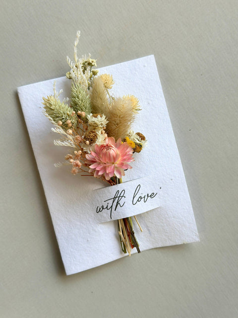 seed paper flower bouquet Wildflower Seed Card + Tiny Bouquet : With Love