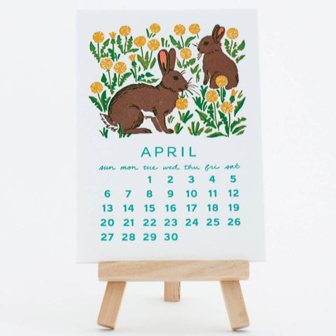 2025 Forest Friends Letterpress Desk Calendar