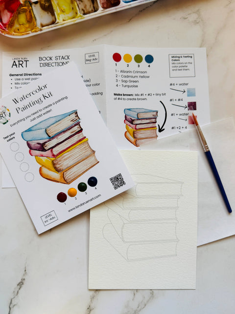 Landa Ruen Art - Book Stack Watercolor Kit