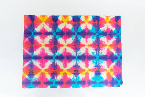 Hand Tie Dyed Wrapping Paper Sheets - Pyramidal Multicolor