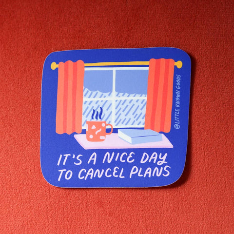 Cancelled Plans Rainy Day Window Sticker