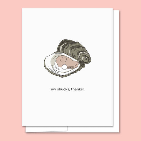 Aww Shucks - Letterpress Funny Thank You Card