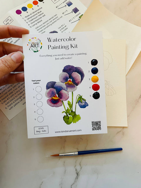 Landa Ruen Art - Pansy Watercolor Kit
