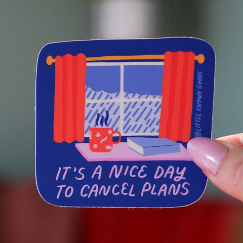 Cancelled Plans Rainy Day Window Sticker