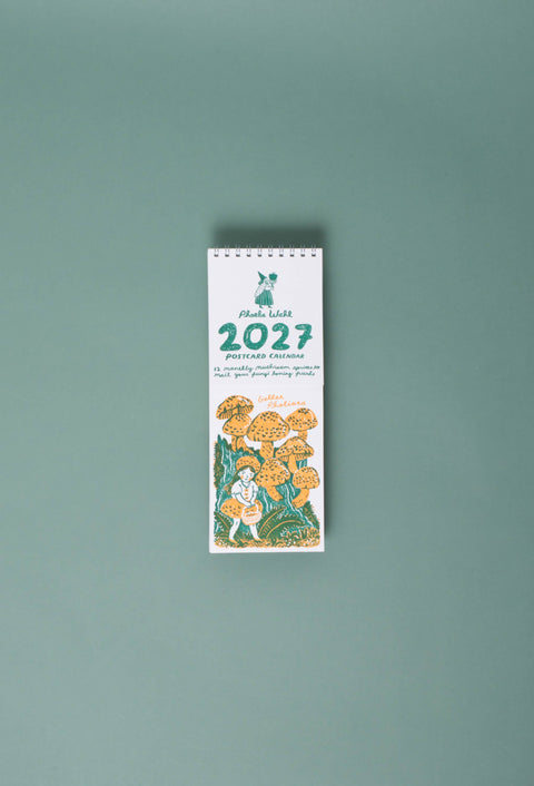 2027 Gnomes & Mushrooms Postcard Wall Calendar Phoebe Wahl