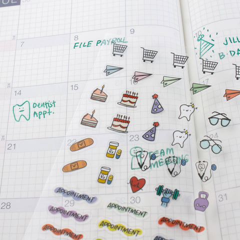 Clear Planner Sticker Sheet - Days