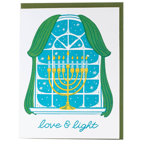Window Menorah Hanukkah Card