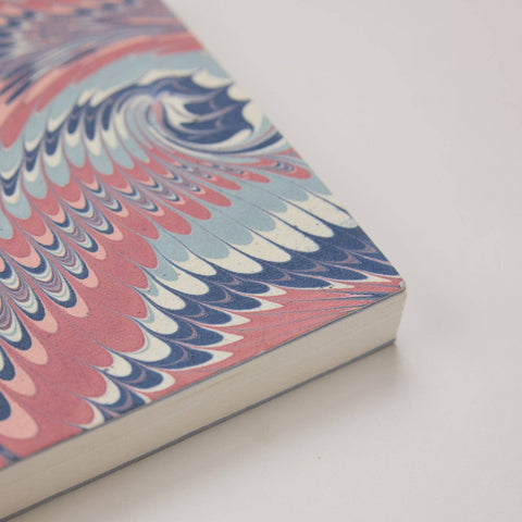 Hand Marbled Ruled Notebook (A5) - Twisted Scallops Hydrangea