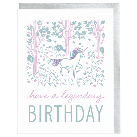 Legendary Unicorn Birthday Card