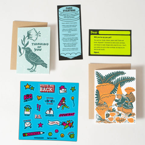 Mushroom + Crow Letter Writing Write Me Back Pen Pal Kit