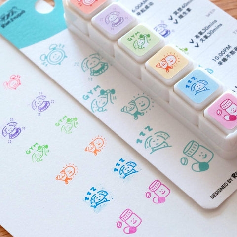 Mini 6 in 1 stamps - Routine