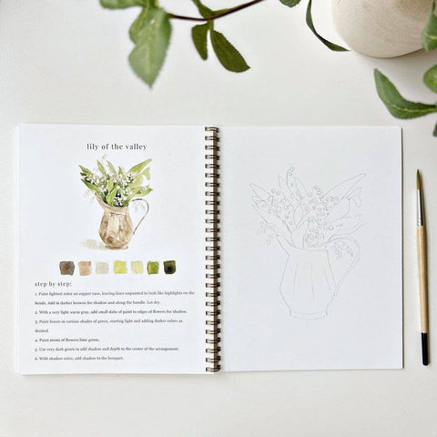 Bouquets watercolor workbook