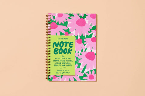 A5 Spiral Notebook—Letterpress  Coneflower