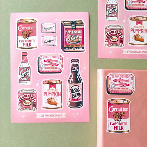 Cans And Packaging Sticker Sheet