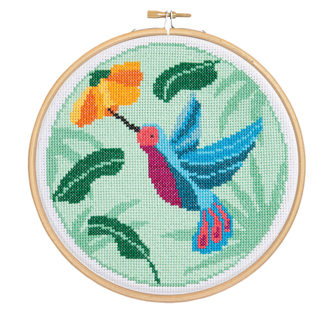 Hummingbird Cross Stitch Kit | Beginner Craft Kit