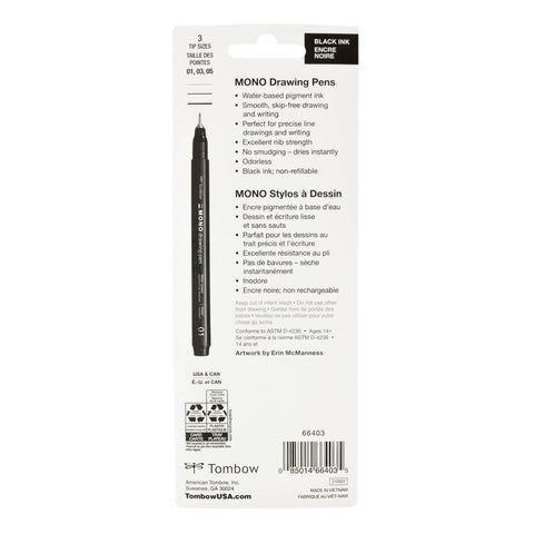 Tombow - MONO Drawing Pens - 3-Pack