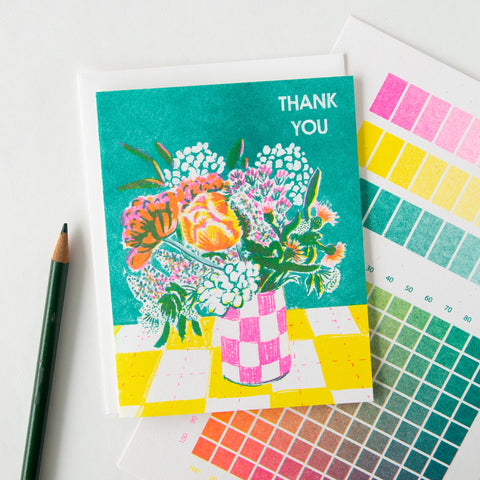 Thank You Risograph Card - Boxed Set of 6