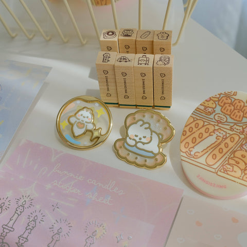 2jingis2jing - Mini Rubber Stamp: Latte